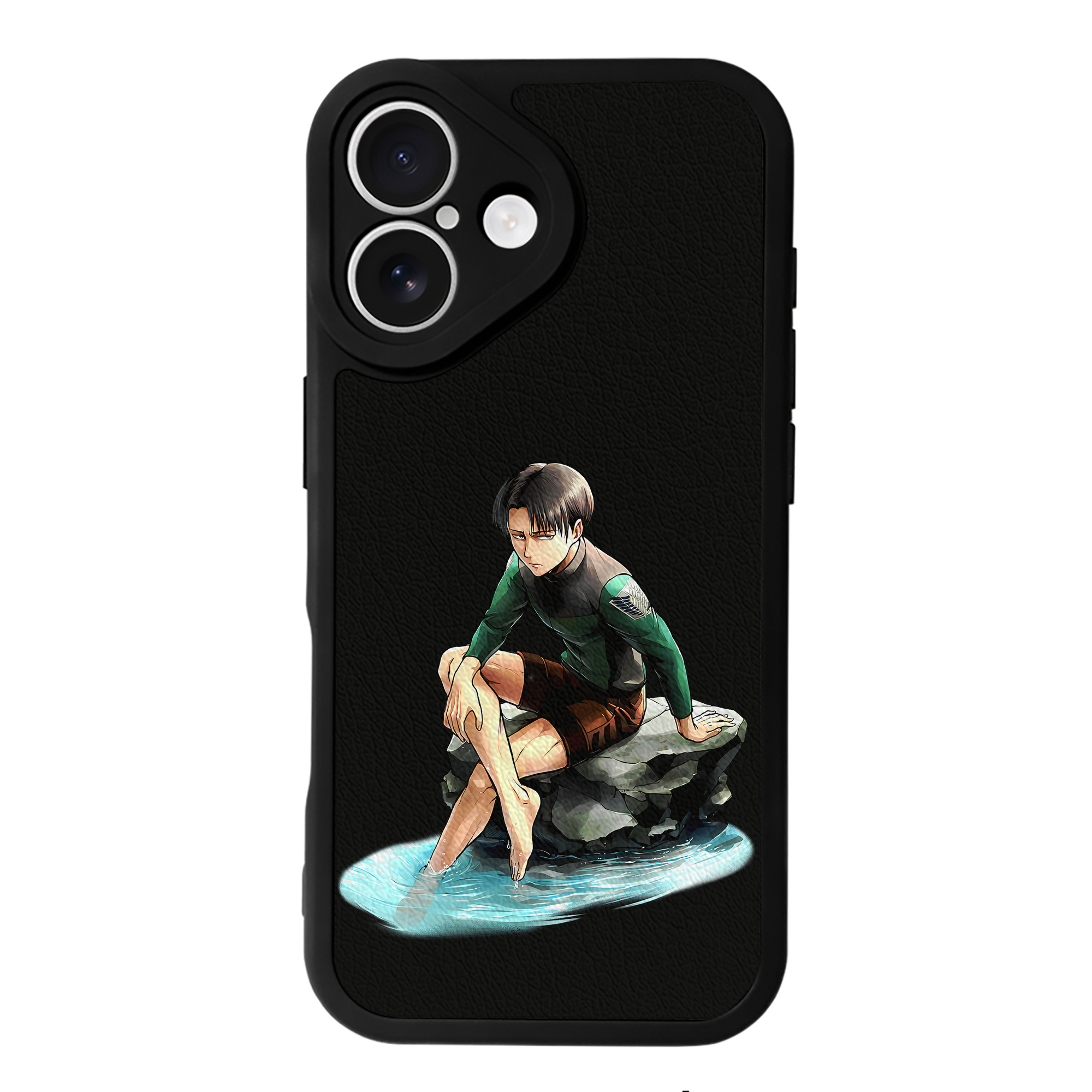 （画像用） 進撃の巨人 リヴァイ·アッカーマン Attack on Titan Levi Ackerman 【iPhone 16シリーズ対応】シリコンスマホケース（レザー調） 材質：シリコン
